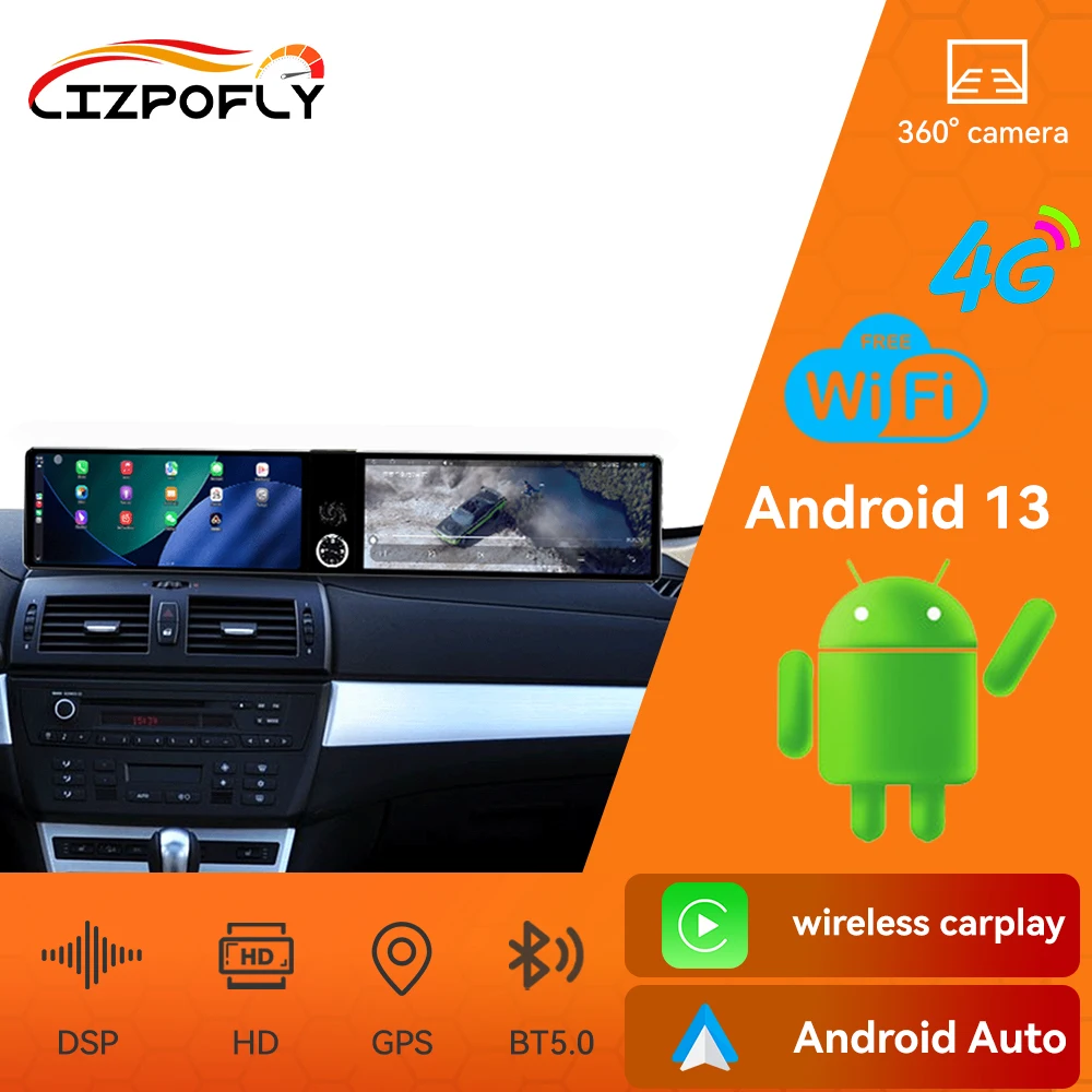 

Dual 12.3 Inch Car Radio For BMW X3 E83 2005-2010 CCC Carplay Android GPS Navigation Autoradio DSP Multimedia Video Player WIFI