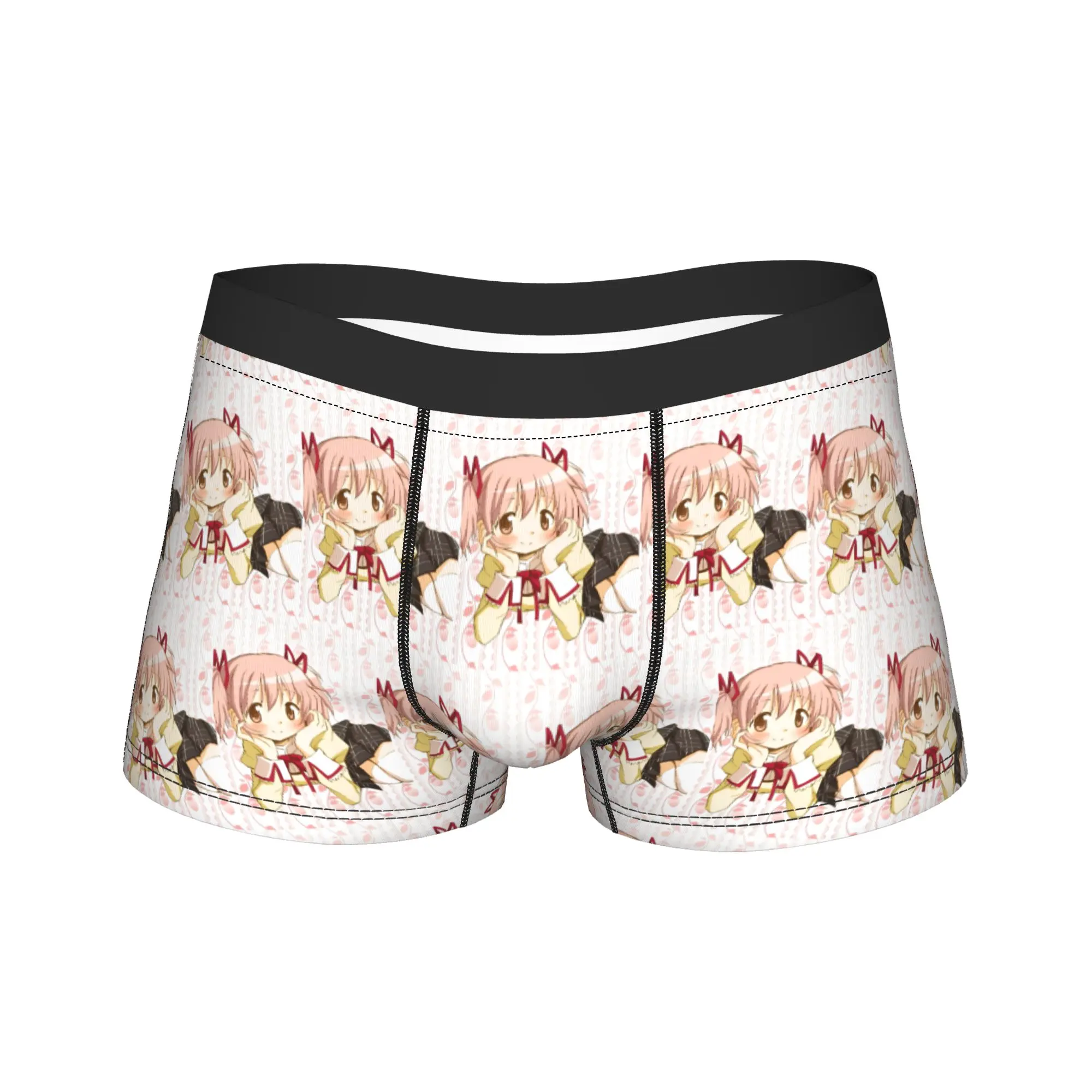 

Men's Puella Magi Madoka Magica Boxer Briefs Shorts Panties Breathable Underwear Male Funny Plus Size Underpants