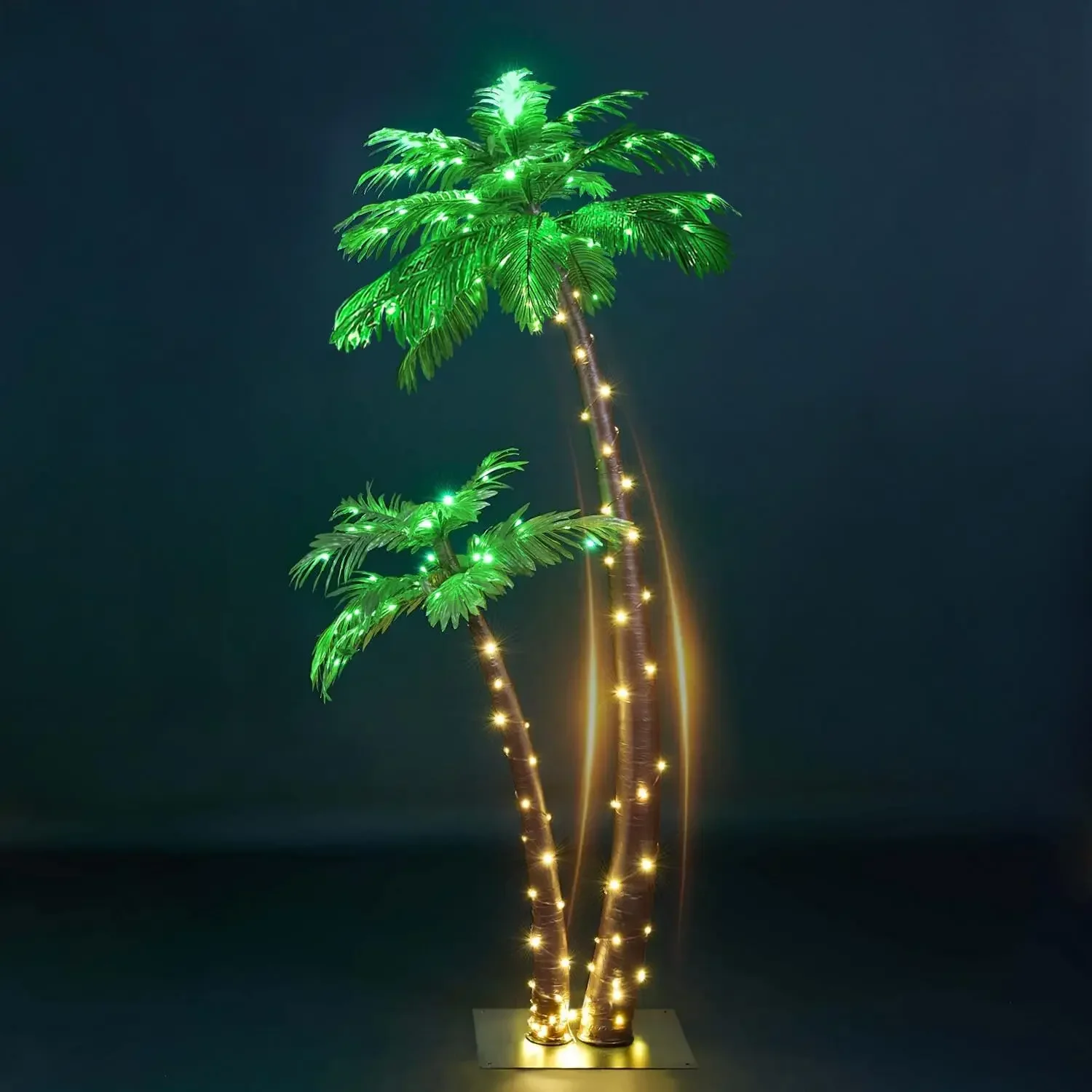 

Gorgeous Artificial Lighted Palm Tree 4FT&6FT Office Decor, 184LED for Outside Patio Home Party Garden Nativity