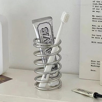 Stainless Steel Toothbrush Holder Metal Bathroom Accessories Supplies for Toothpaste Makeup Brush Storage Rack Home Decoration