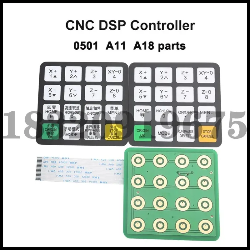 CNC Richauto A11E/S A18E/S DSP 0501 مقبض زر فيلم زر قذيفة وعرض أجزاء وحدة تحكم النجارة والنقش