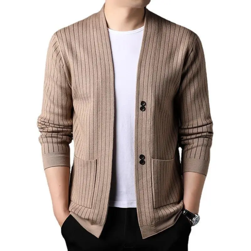 Chaqueta de punto de estilo coreano para hombre, cárdigan holgado informal para jóvenes, moda de otoño, nuevo