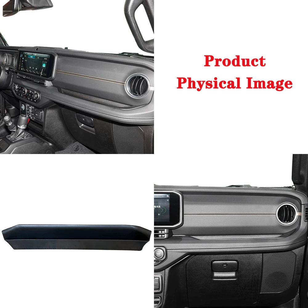 Car Front Copilot Passenger Armrest Storage Box Organizer for Jeep Wrangler JL Gladiator JT 4XE 2024+ Interior Accessories Black