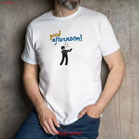 Funny Good Afternoon T Shirt Humorous Fun Day Pointer Top Obnoxious Pointing Father's Christmas vintage Washed Breathable