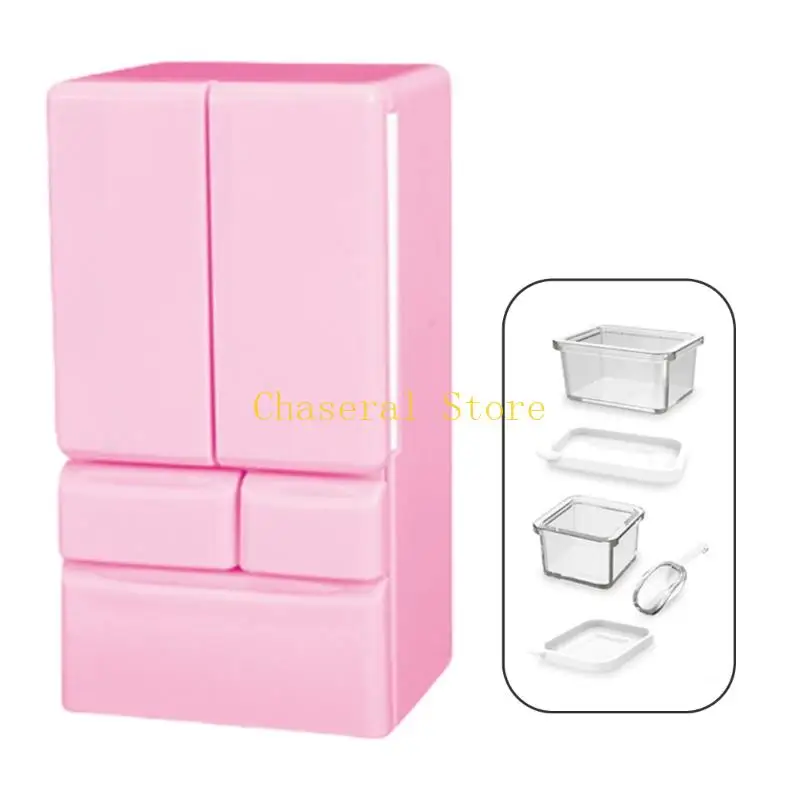 Kulkas Miniatur Ramah Anak E7CE untuk Game Roleplaying Dollhouses Display Accessory