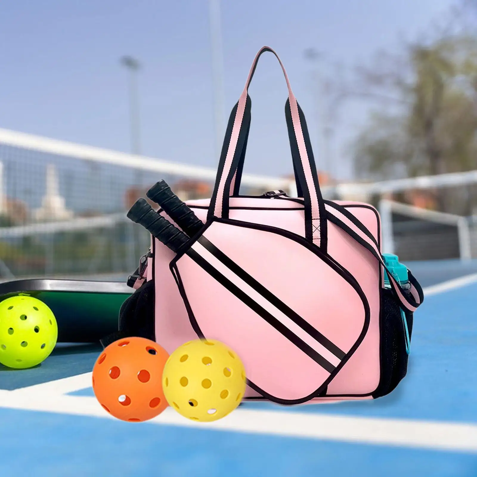 Bolsa para raqueta de tenis, impermeable, con asa para llevar al hombro, ideal para palas, pelotas y accesorios de tenis y pickleball, para llevar cruzada, para hombres y mujeres, para el gimnasio.