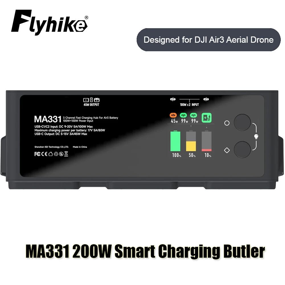 ISDT MA331 Air 3 200W 3 Channel Smart Battery Charger with APP Connection LCD Display and Discharge