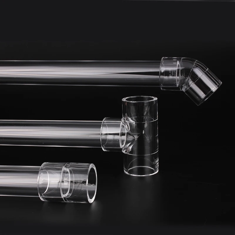 1Pc Clear Acrylic Pipe Aquarium Elbow Connector Fish Tank Filter Duckbill Water Outlet Garden Watering Straight Tee Elbow Joints