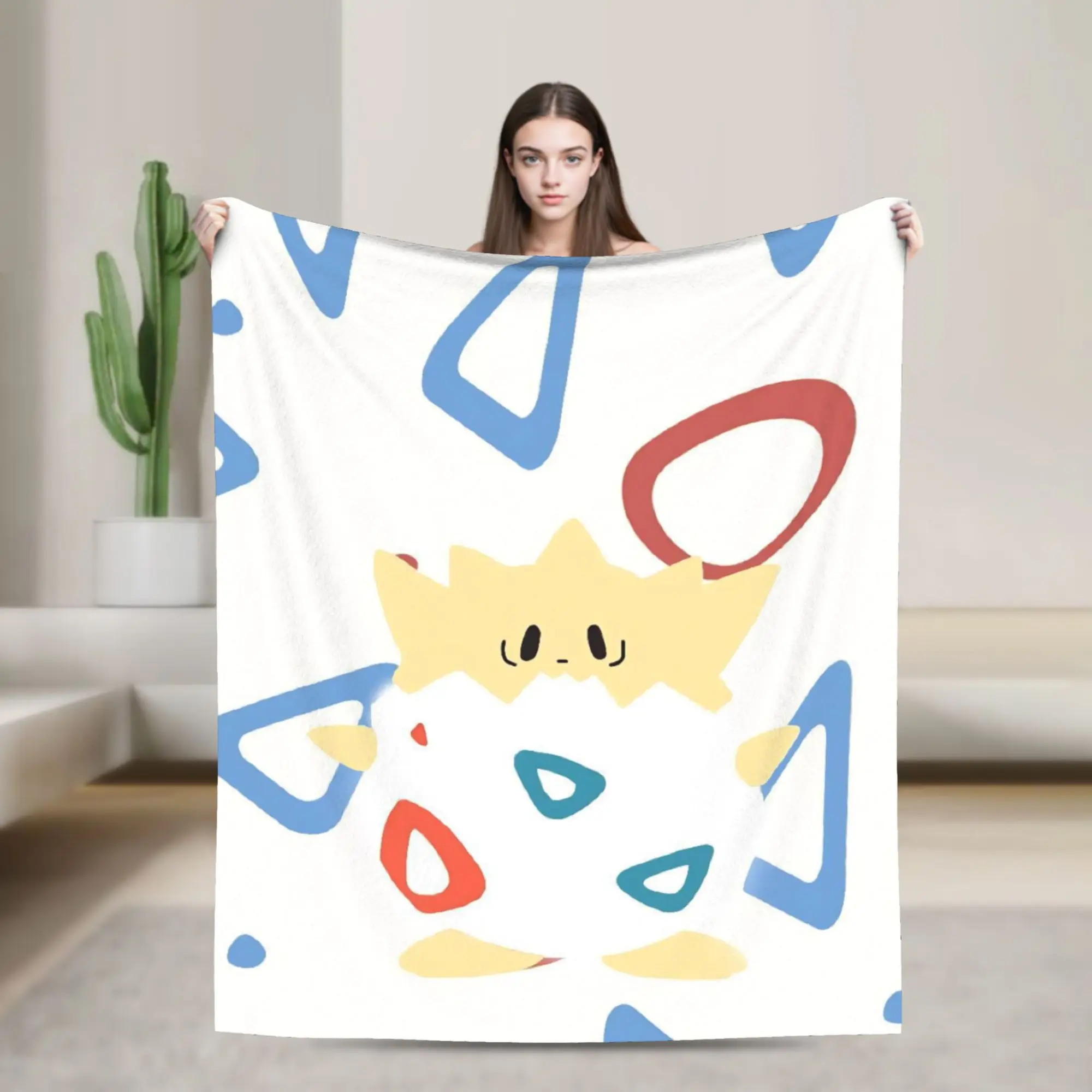 Togepis Kawaii Blanket Poke-Mon Cartoon Flannel Funny Soft Throw Blankets for Bed Sofa All Season