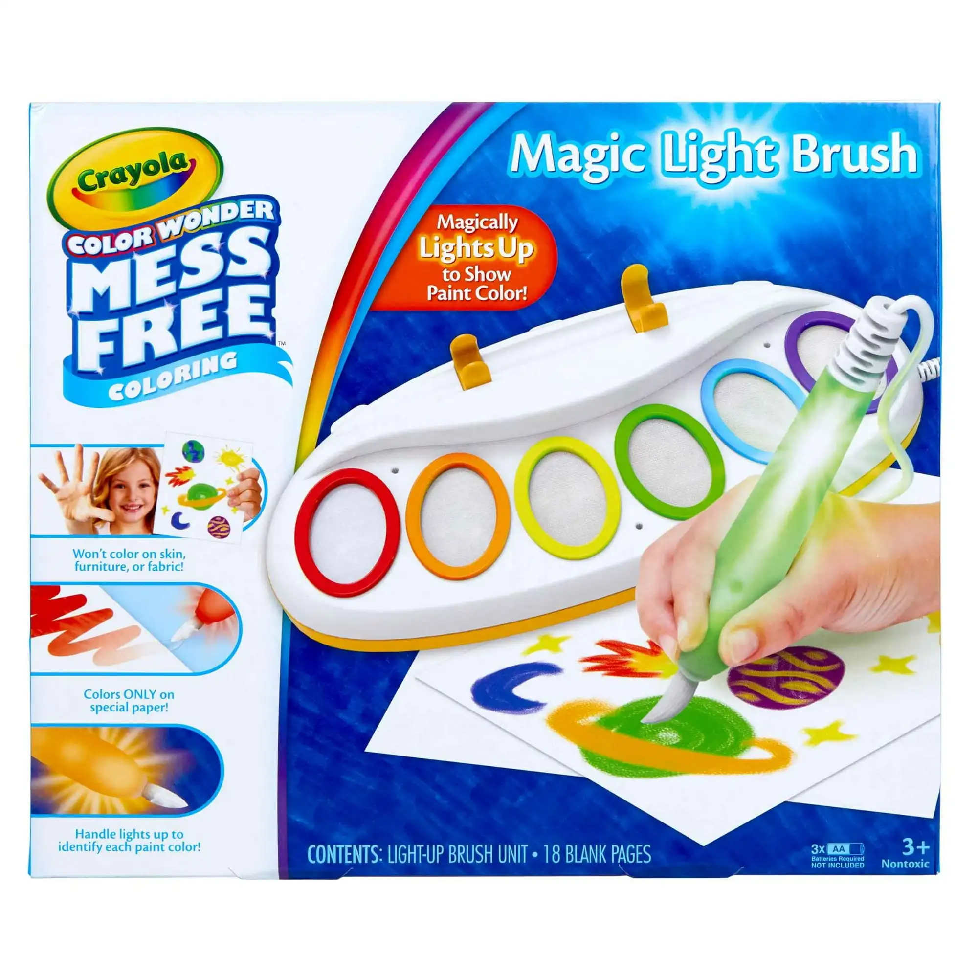 Crayola Color Wonder Magic Light Brush, Mess Free Kids Painting Set, Toddler Activities, Educational Toys, Gifts for Ages 3 & Up