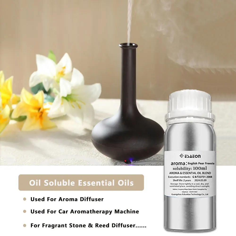 ESAEON 100ml (3.38 fl.oz) English Pear Freesia Hilton Essential Oil For All Waterless Diffusers, Aroma Machine,Reed Aromatherapy