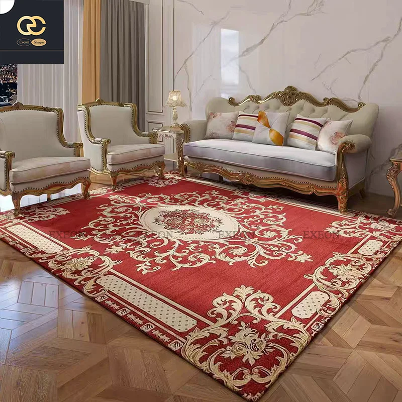 Advanced European Print Living Room Home Non-slip Carpet Bedroom Design Decorative Foot Mat