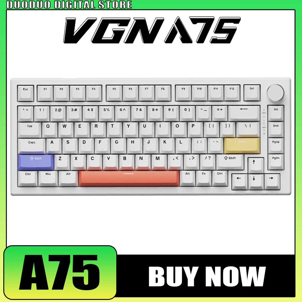 

Vgn A75 Magnetic Swicth Mechanical Keyboard Wired Hot Swappable 75% Quick Trigge Gaming Keyboard RGB FPS Pc Gamer Valorant Gifts