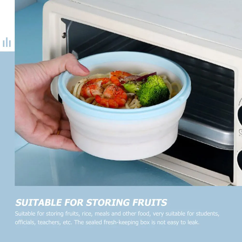 

2Pcs Silicone Leakproof Convenient Multi-Function Household Food Cases Office Travel Camping Food Storage