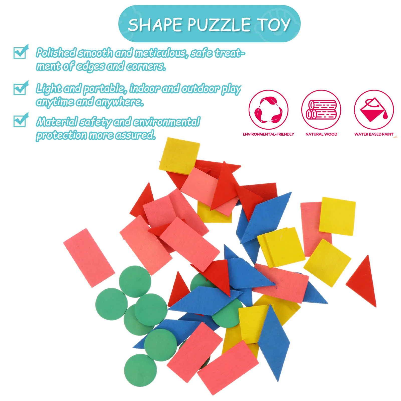 2 Sets Wooden Geometric Shape Puzzle For Babies Early Learning Educational Development Sensory Stimulation Brain Game Toddler