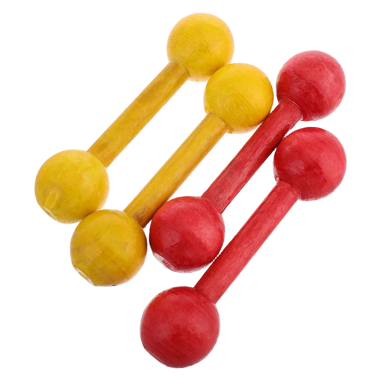 

4 Pcs Wooden Dumbbells for Children Kids Home Equipment Longlasting Robust Portable Compact for Children