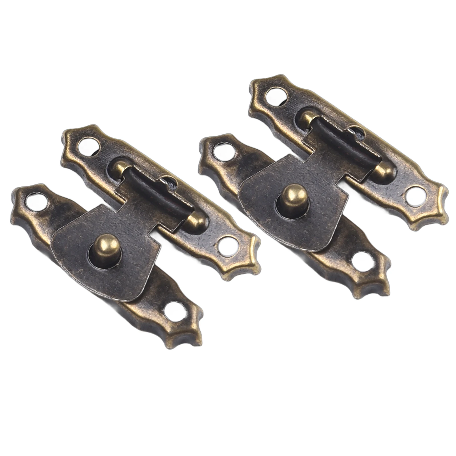 5set Furniture Cabinet Hinges With Jewelry Wooden Box Case Toggle Hasp Latch Iron Vintage Hardware Furniture Accessories