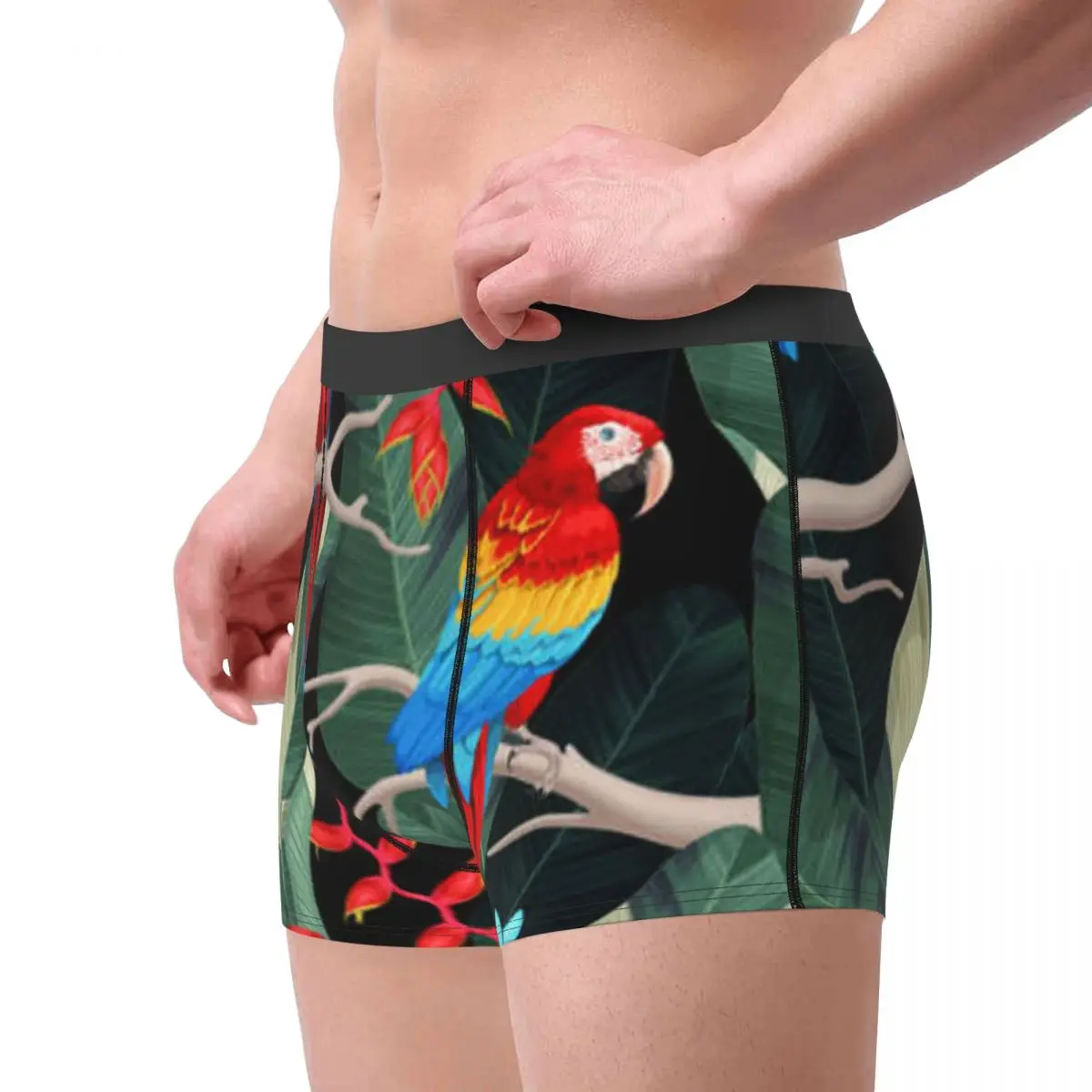 Men's Underwear Underpants Macaw And Trees Men Boxer Shorts Elastic Male Panties