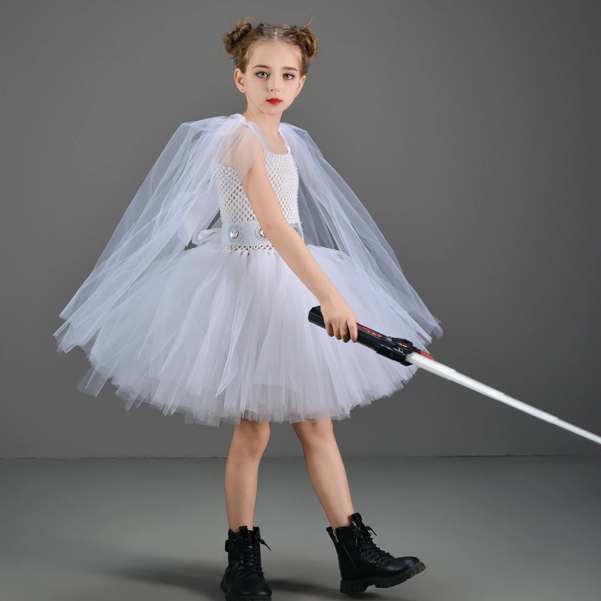Princess Leia Girls Fancy Tutu Dress Galaxy Kids Birthday Party Halloween Costume Children Fantasy Role Play Cosplay Clothing