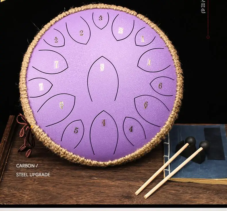 14-Inch15 Nada Baja Lidah Drum Perkusi Lidah Drum Alat Musik Instrumen Perkusi Kinerja Hadiah Natal