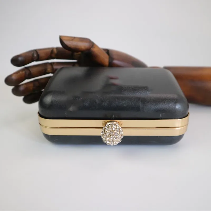 13.5*9 Cm Square Case Gold Sweep Gold 2 Color Shaved Head Fastener Bring Drill Fashion Hand Bag Parts Box Clutches Purse Frame