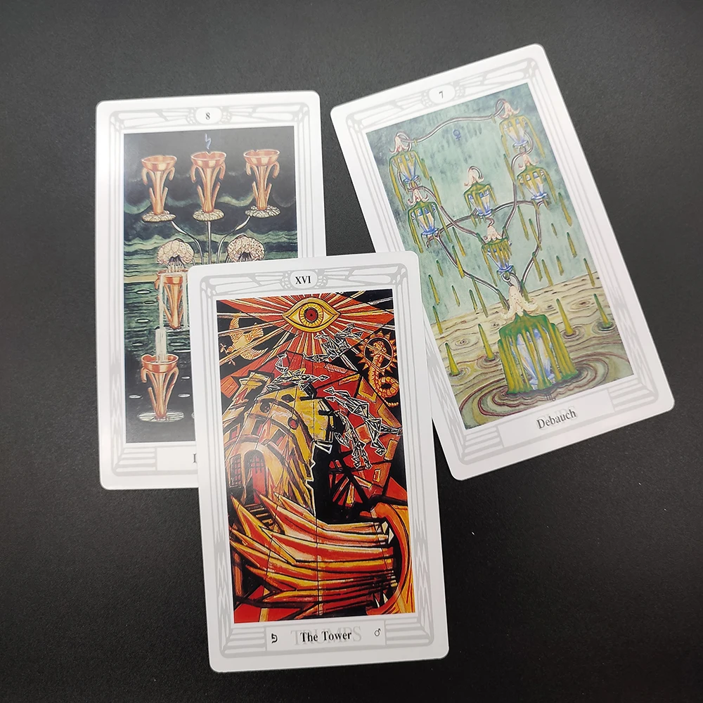 12x7cm Thoth Divination Tarot Deck with Guidebook High Quality Dnd Tarot English Cards Friends Family Prophecy