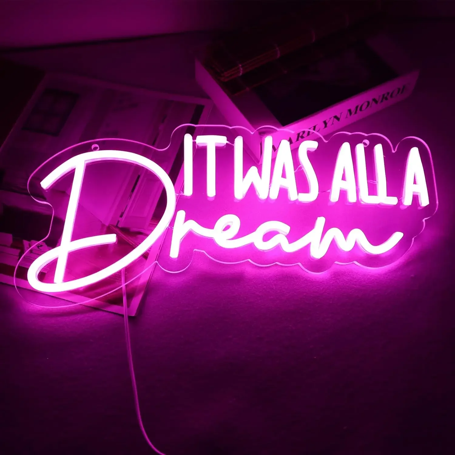 It Was All a Dream Neon Sign LED Neon Light Sign for Bedroom Man Cave Bar Home Decor Birthday Christmas Gift Night Light
