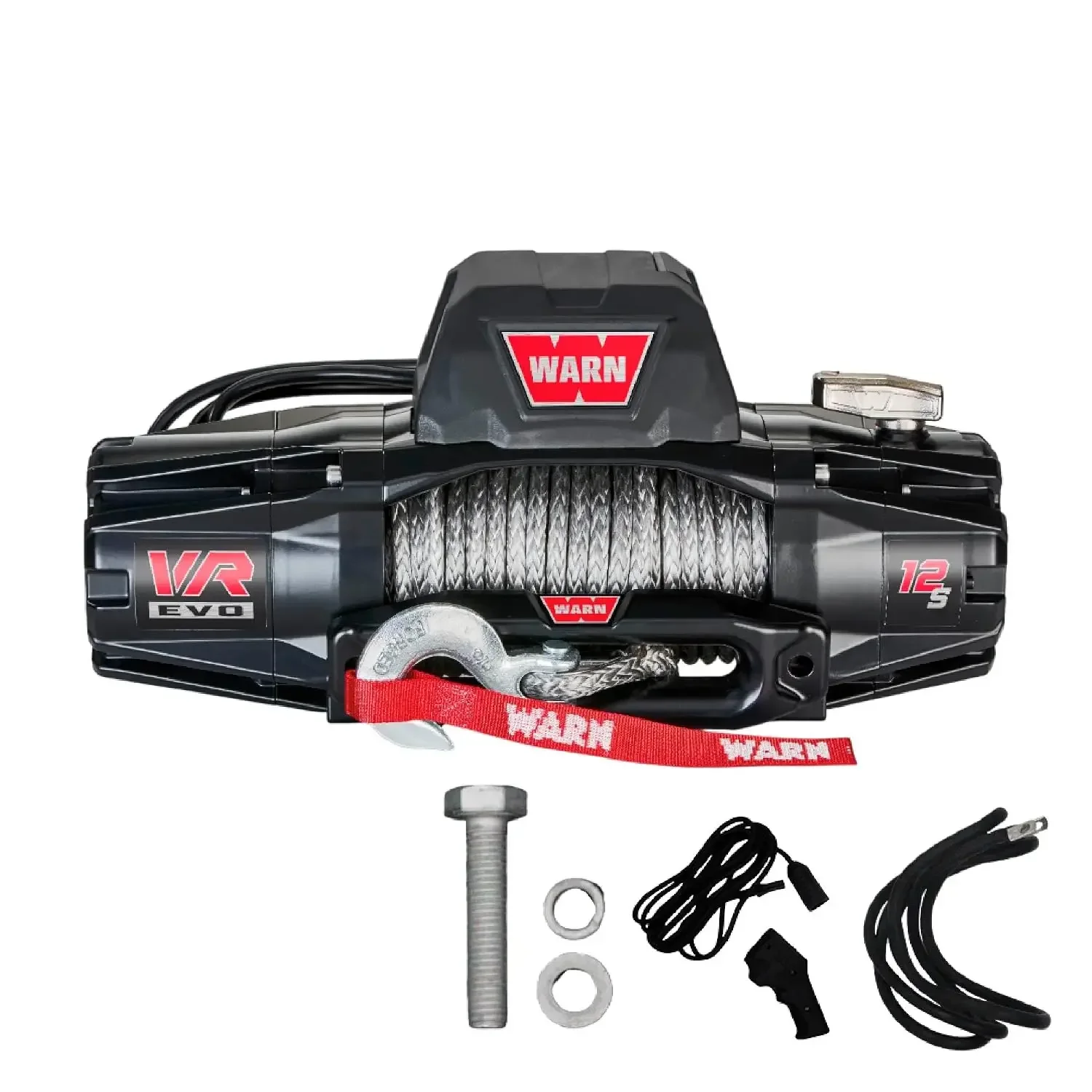 WARN VR EVO 12-S Electric 12V Winch with 12,000 Lb Pull Capacity - 103255 | Synthetic Rope, IP68 Waterproof, High-Performance Off-Road Recovery Winch for Trucks, Jeeps, and SUVs