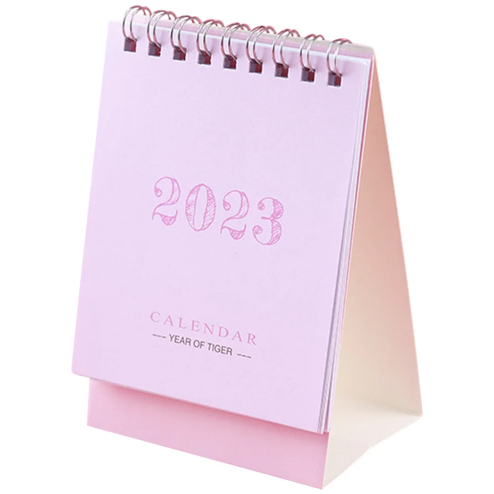 1 st Mini Desktop Kalender 2023 Papier Eenvoudige Creatieve Organizer Voor Office Home School Staande Driehoekige Basis Klein