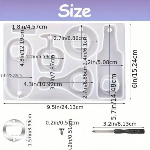 Kit för flasköppnare, silikonformar för ölöppnare, epoxiformar för hartssmycken, gjutning av harts för vinkorkskruv, gör-det-själv-hantverk 6 best sales epoxiform i silikonform - №2