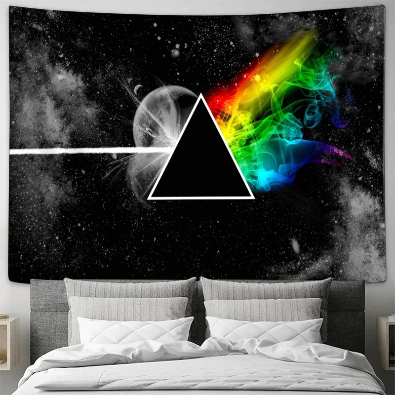 

Psychedelic Rainbow Triangle Tapestry Wall Hanging, Bedroom and Living Room Decoration, Unique Art Home Decor