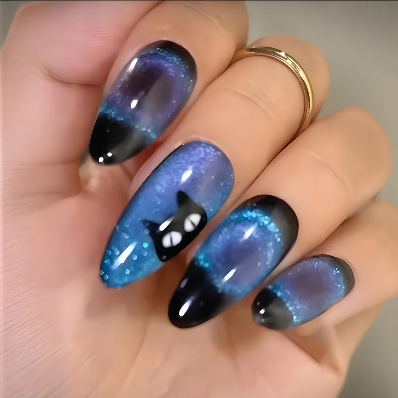 24pieces of handcrafted pearl white French press-on nails elegant romantic minimalist high-end sexy and light luxury nail view 6