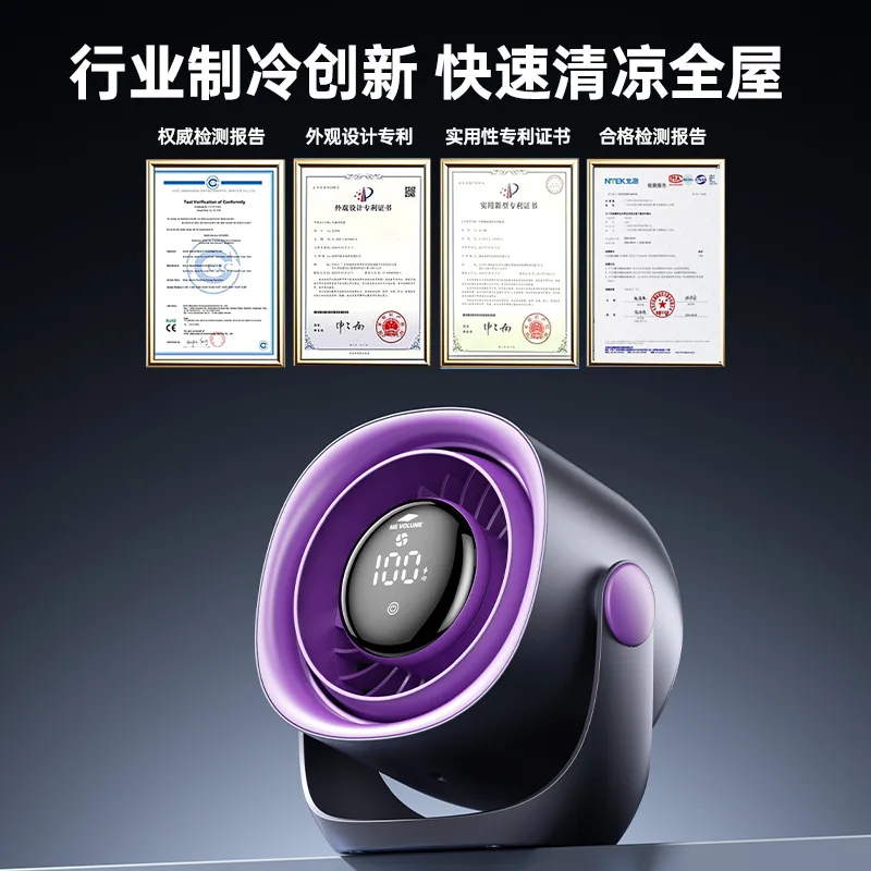 مروحة مكتبية جديدة لعام 2025، مروحة دوران هواء صامتة صغيرة للطلاب، مروحة توربو عالية السرعة