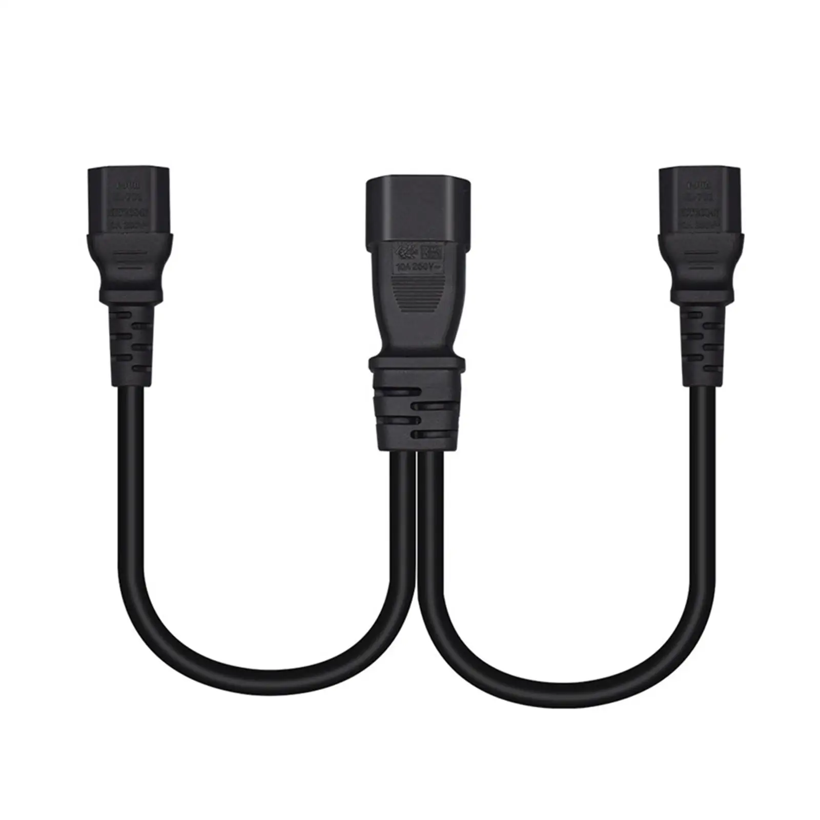 Power Cord 3*0.75mm 2 Single C14 to C15 Adapter Short for Computer