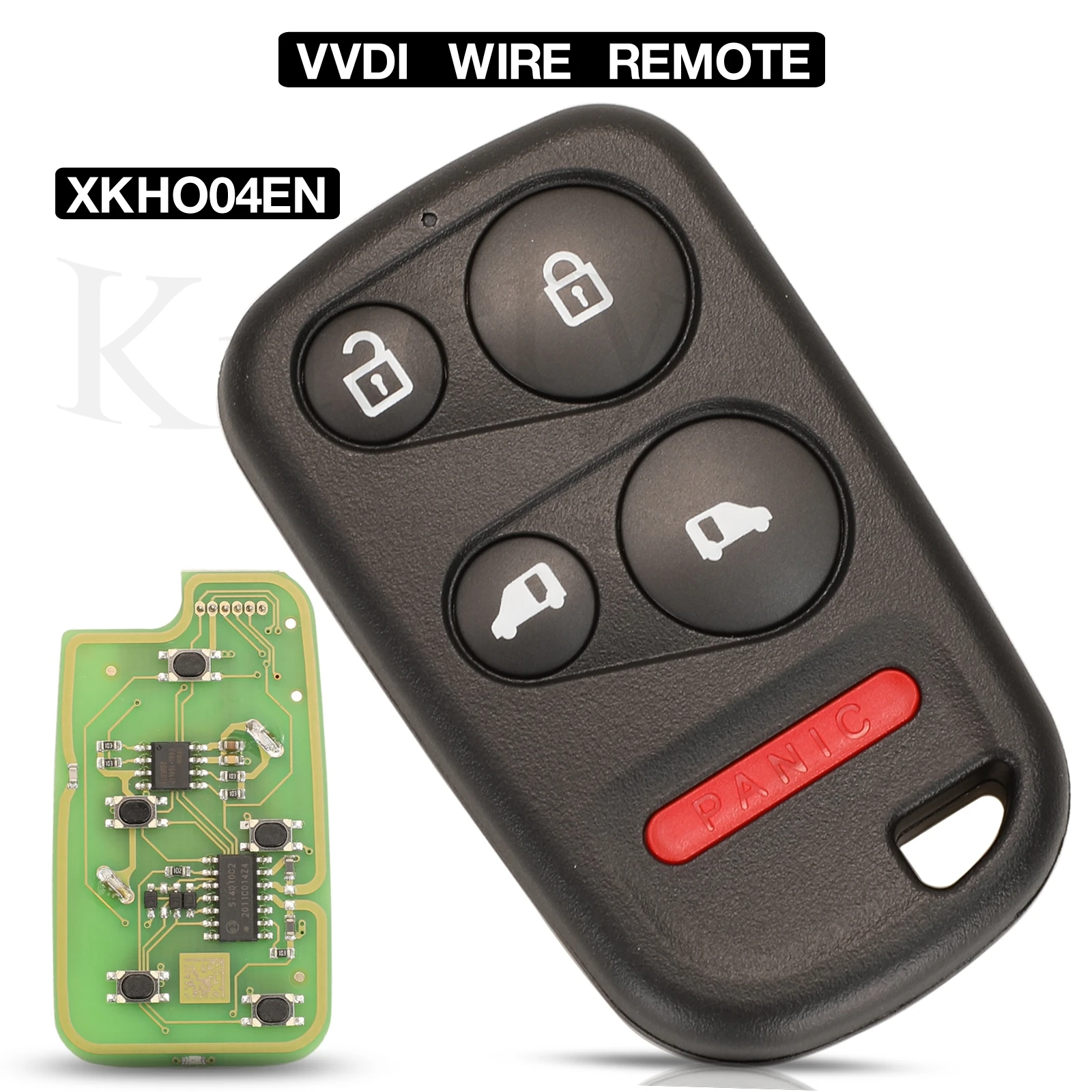 

jingyuqin PN:XKHO04EN Xhorse VVDI Wired Universal Remote Key For Honda Separate 5 BTN With Sliding Door Button English Version