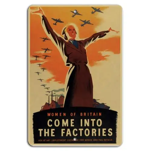Join the Workforce: Women of Britain Unite!-Aluminum-tin sign
