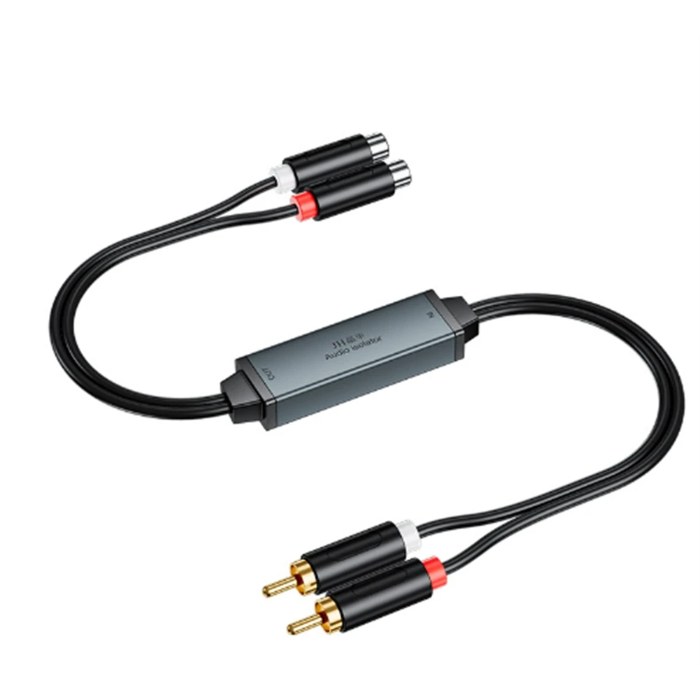 AV100C for RCA Audio Isolator Common Ground Noise Filter 3.5mm Anti-Interference Noise Canceller Car Audio Home Stereo