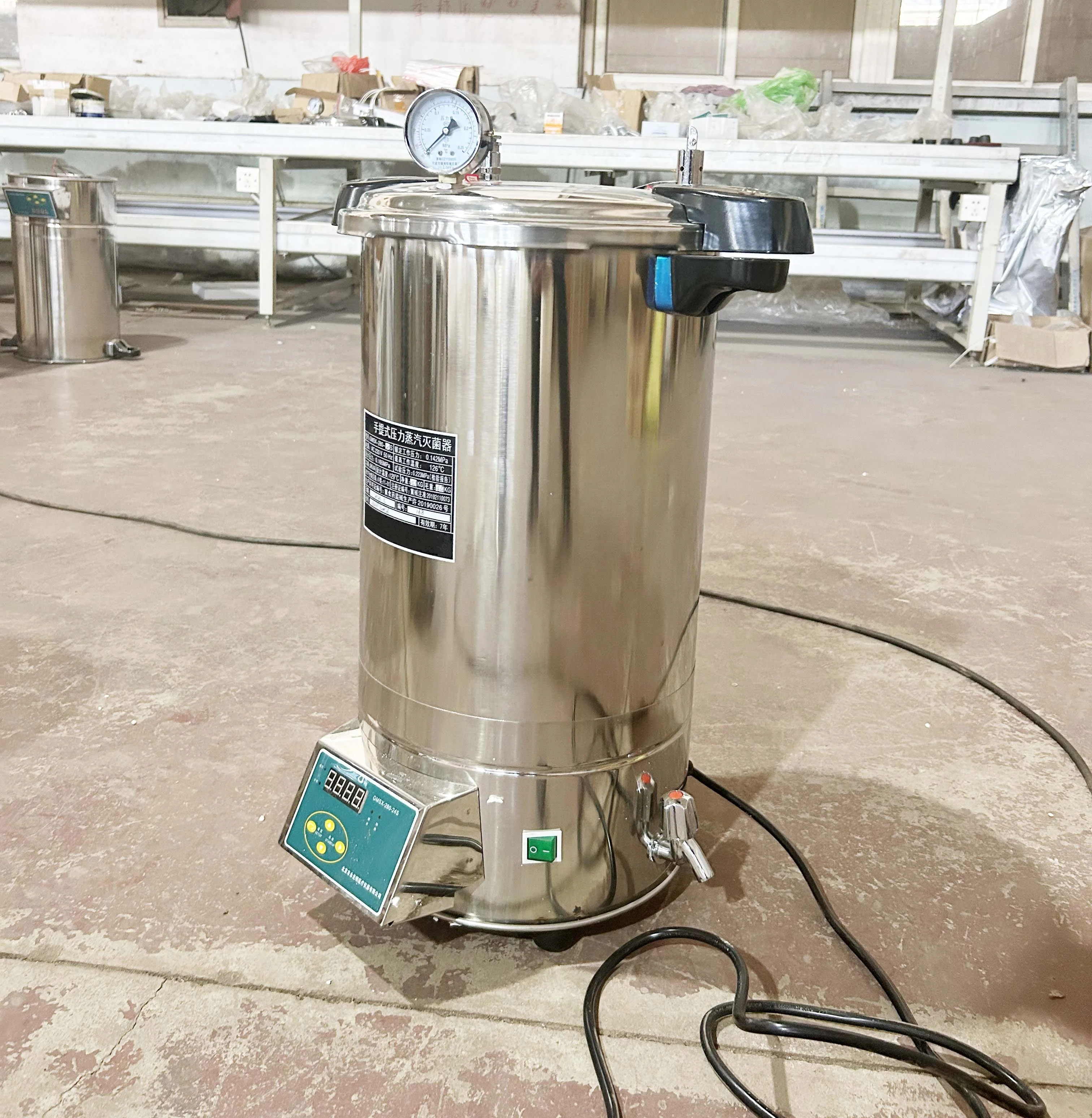 24L(レベルアップタイプ) ポータブルオートクレーブ滅菌器 研究室用医療用高圧蒸気滅菌器