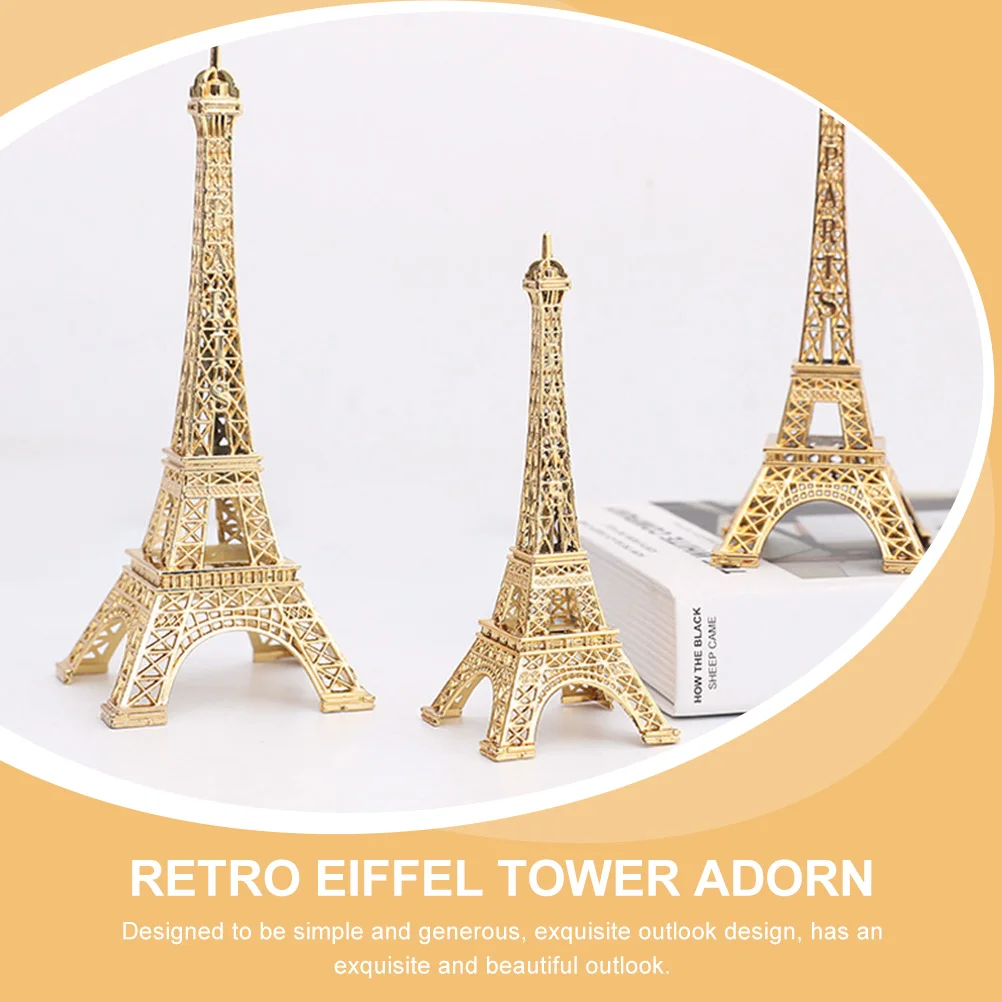 Tower Model Retro Decor Photo Props Home Office Pillar Iron Eiffel Vintage Figurine Table Travel