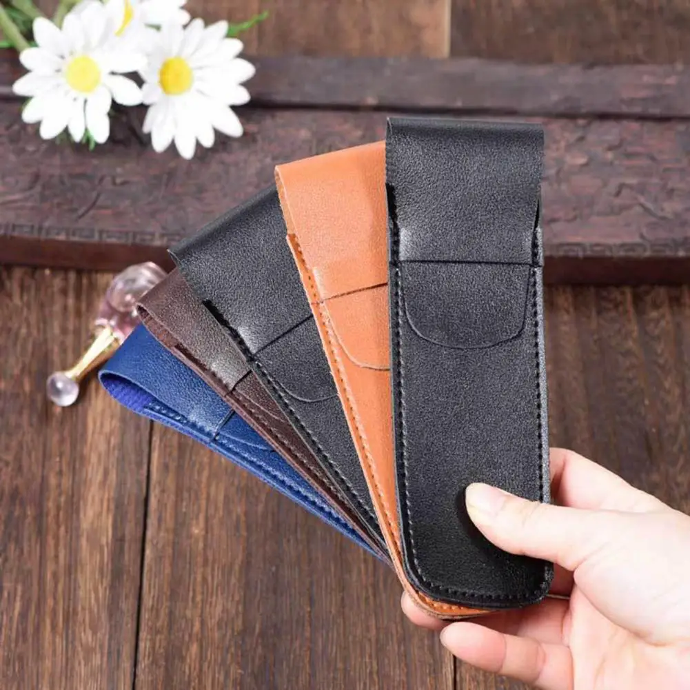 

Чехол для ручек из искусственной кожи, дорожный футляр для 3 ручек, защитный пенал для перьевых и шариковых ручек