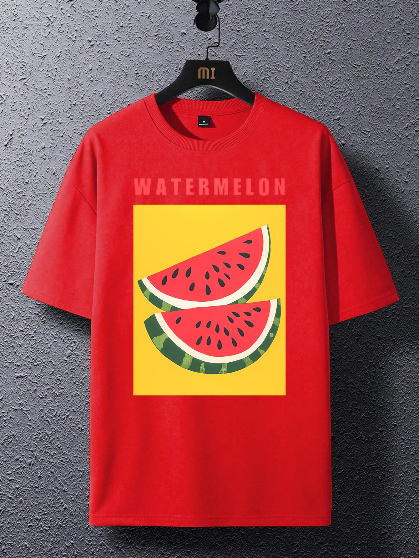 الصيف البطيخ الفواكه الطباعة تي شيرت رجالي كبير الحجم كل مباراة القمم العصرية س الرقبة قصيرة الأكمام القطن ملابس الشارع الشهير غير رسمية