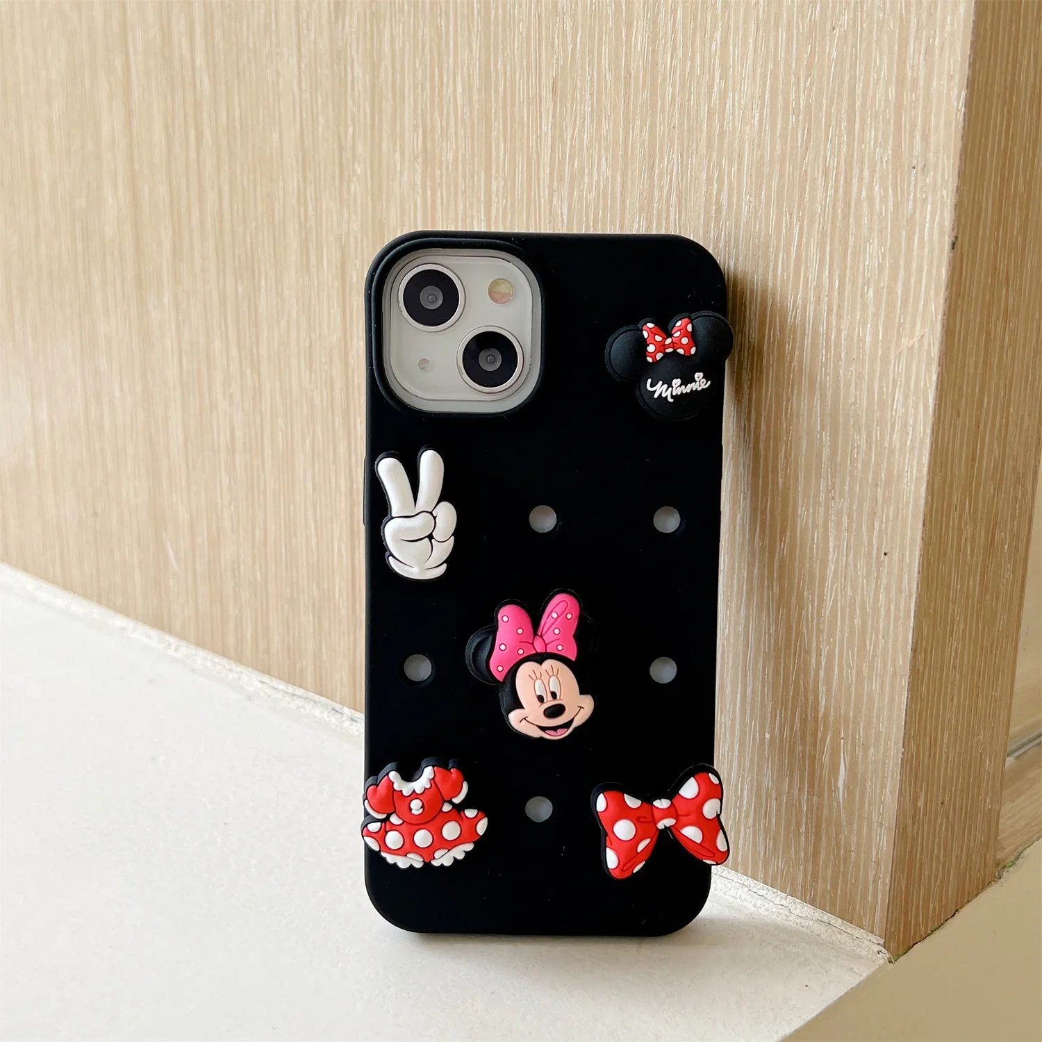 Luxury Disney Mickey Mouse DIY Couple 3D Stereoscopic Phone Cases For iPhone 15 14 13 12 11 Pro Max XR XS Plus SE 2023 BackCover