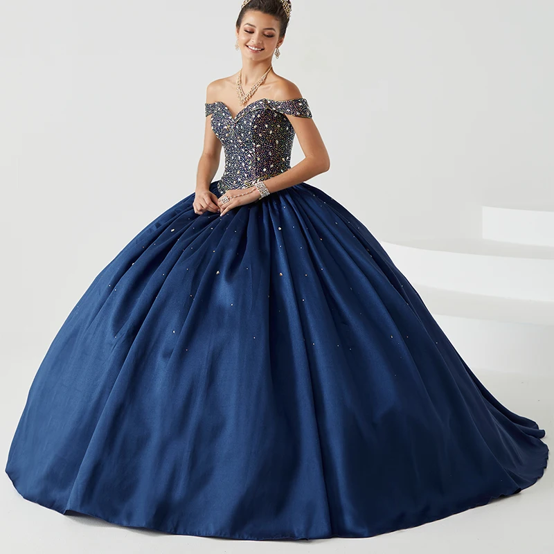 Robe de Quinceanera longue perlée chérie, robe de Rhen cristal de célébrité d'anniversaire, 15 ans, 2023