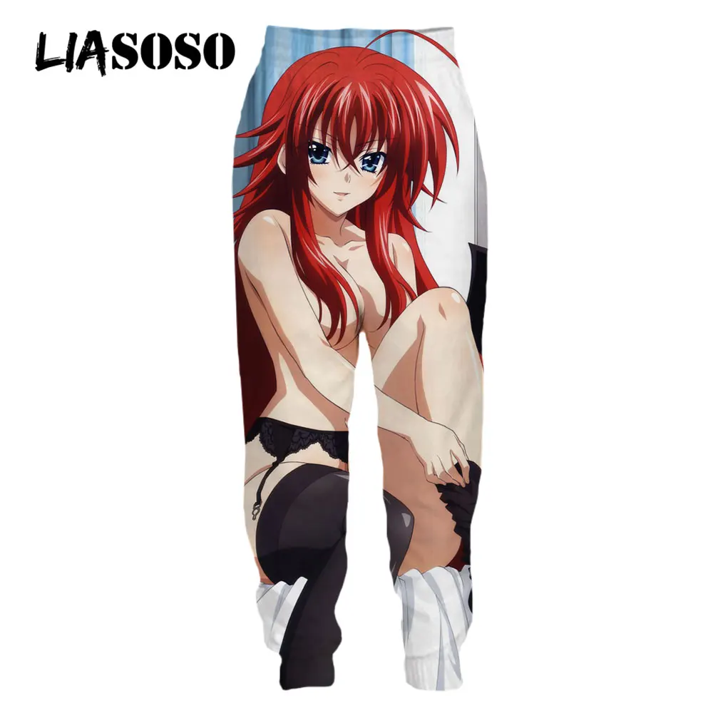 LIASOSO Men\'s Pant Anime High School DxD 3D Print Sexy Bikini Girl Cosplay Men Trousers Sweatpants Streetwear Oversized Pants