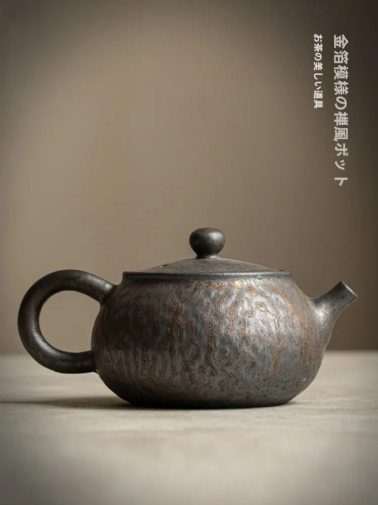 

Ретро-японский чайный набор ручной работы: чайник для Гунфу-ча, одинарный заварочный чайник, устройство для заваривания чая ручной работы, глазурованная керамика