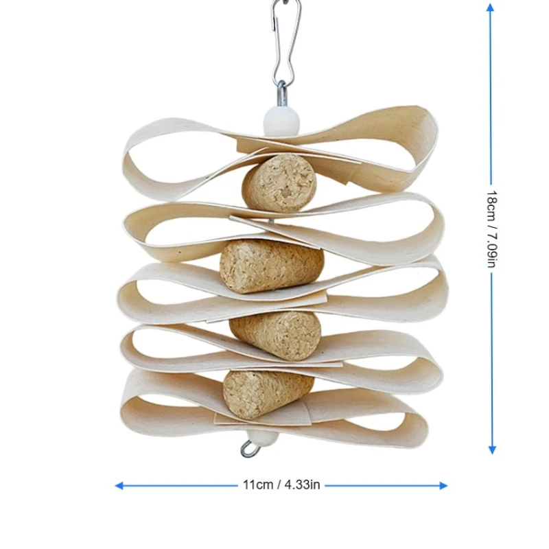 Natural Bird Chew Toy for Parrots Woven Grass Wooden Chip Fruit Chewing String Safe Non-Toxic Bird Cage Supplies Chewable Toys view 5