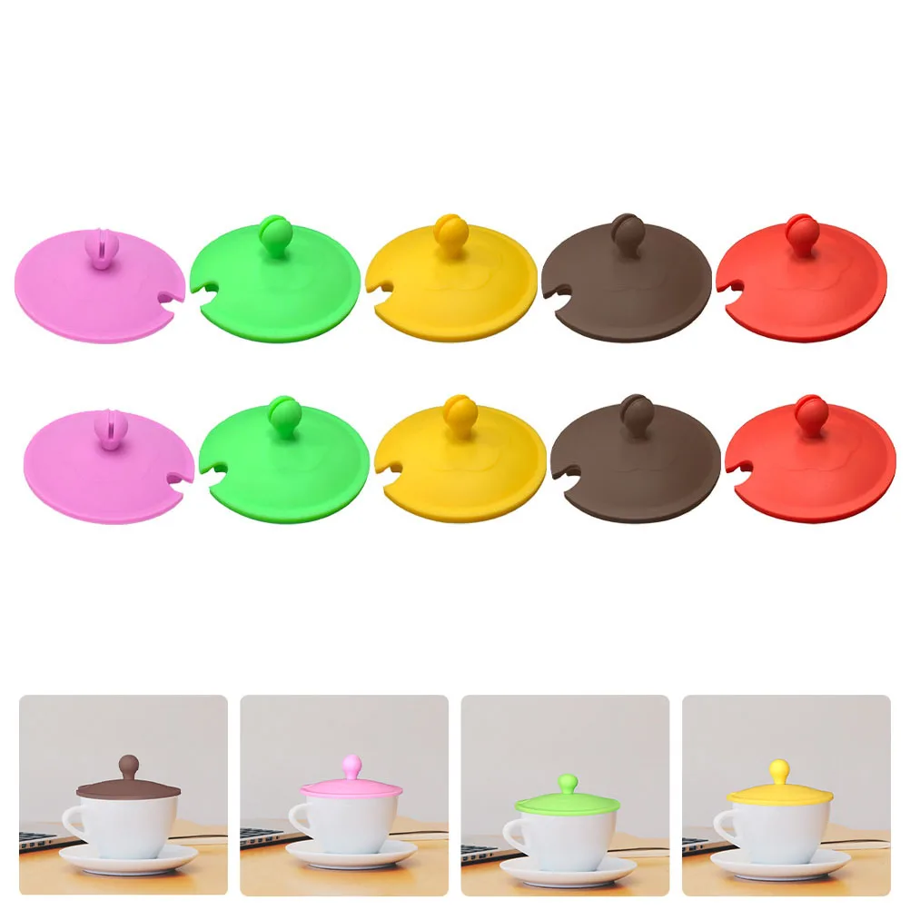 

10pcs Leakproof Cup Lid Silicone Travel Mug Cover Espresso Coffee Ground Seal Dust Proof Kitchen Bar Supplies