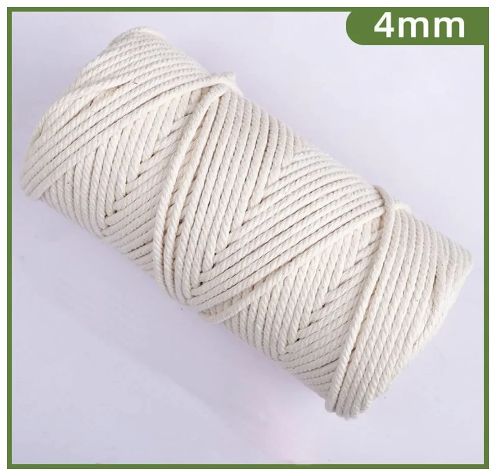 4mm x 328 Feet Cotton Rope Macrame Cord for Crafts Jewelry Making Home Decoration Gift Wrapping