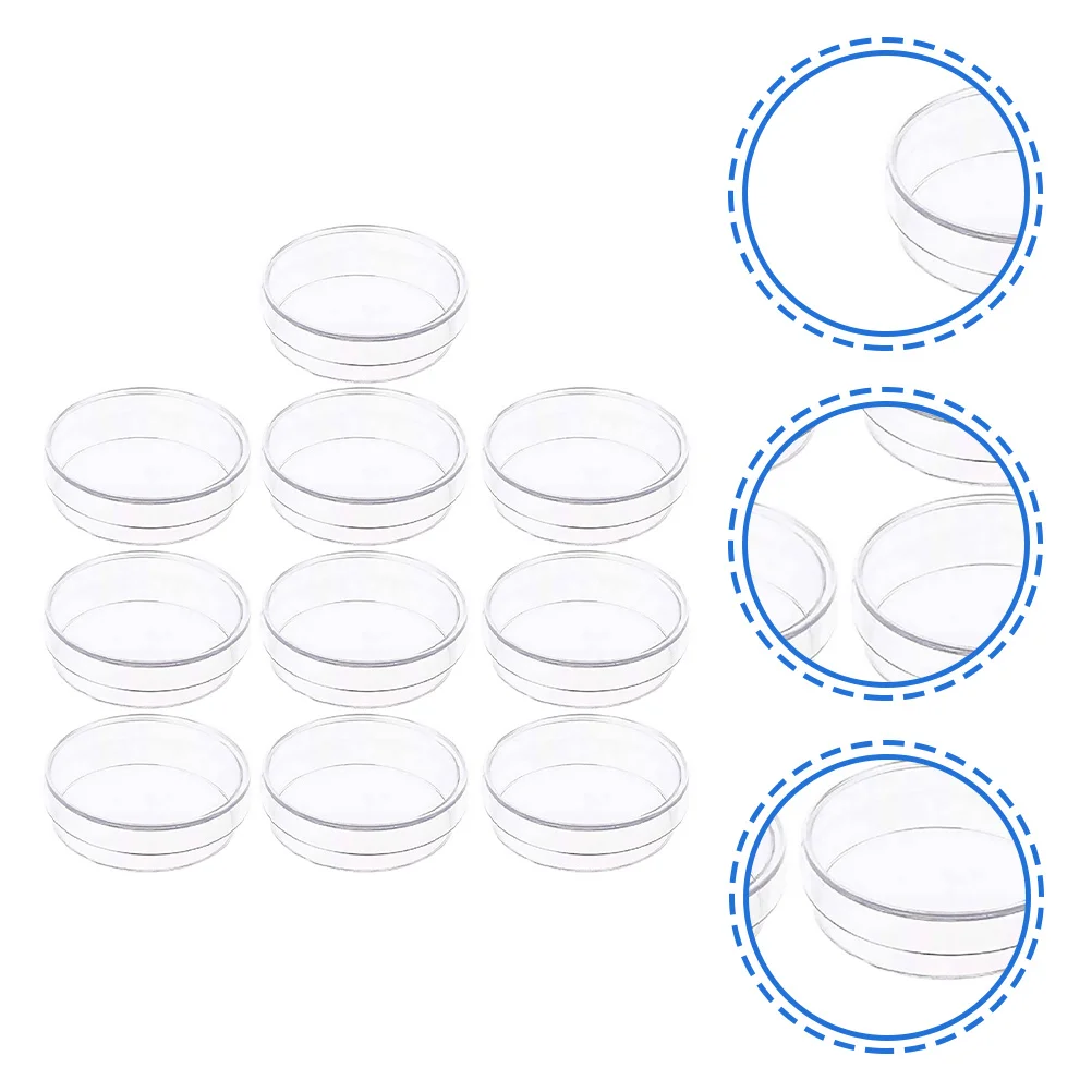 

10pcs Petri Dish With Cover Transparent Plastic Plate For School Science Experiment Durable Disposable Plates