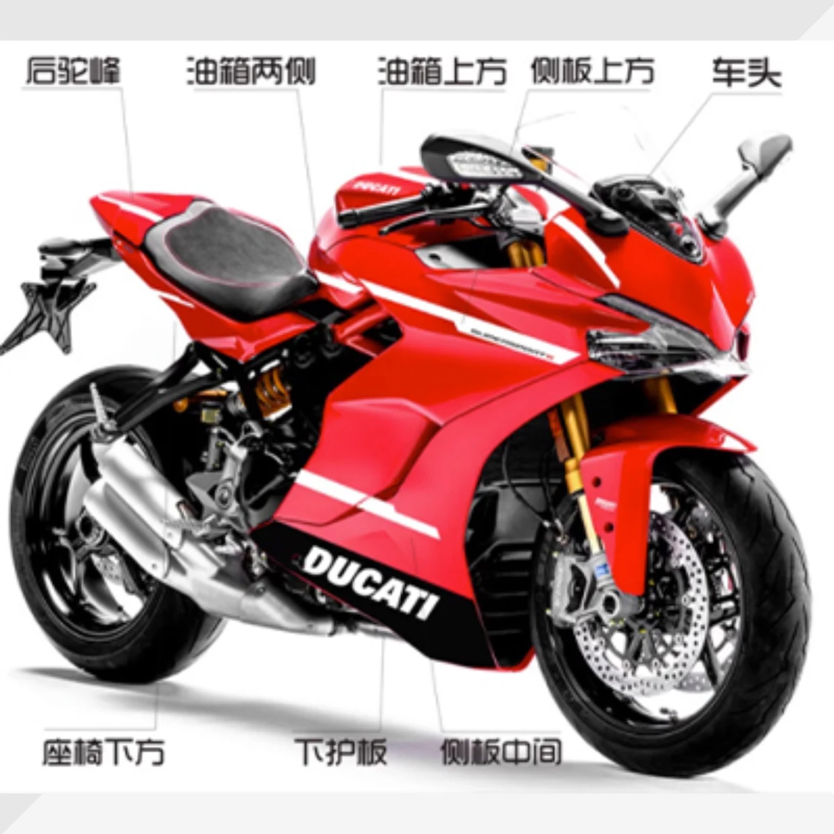 

For Ducati Super Sport S 939 Full car version decals, pull flowers The whole car is decorated with flowers Plate shell decals